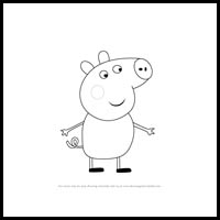 how to draw tobias pig from pegga pig