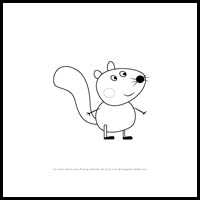 how to draw simon squirrel from pegga pig