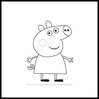 how to draw polly pig from pegga pig