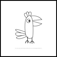 how to draw polly parrot from pegga pig