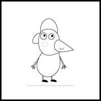 how to draw po penguin from pegga pig