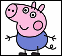 how to draw peppa pig's brother george