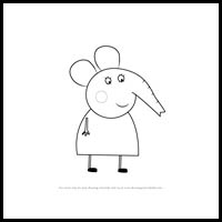 how to draw mrs. elephant from pegga pig