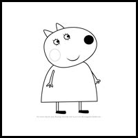 how to draw mrs. dog from pegga pig
