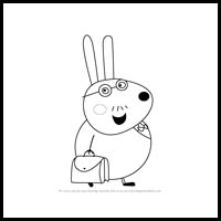 how to draw mr. rabbit from pegga pig