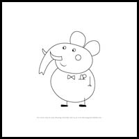 how to draw mr. elephant from pegga pig