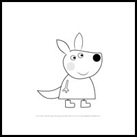 how to draw kaylee kangaroo from pegga pig