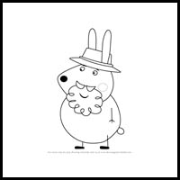 how to draw grampy rabbit from pegga pig