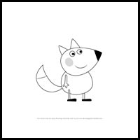how to draw freedy fox from pegga pig