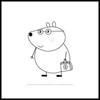 how to draw dr. brown bear from pegga pig