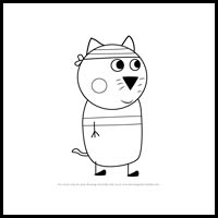 how to draw charles cat from pegga pig