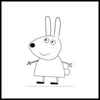 how to draw richard rabbit from pegga pig