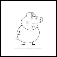 how to draw grandpa pig from pegga pig