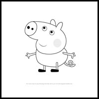 how to draw floyd pig from pegga pig