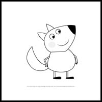 how to draw finn fox from pegga pig