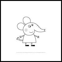 how to draw emily elephant from pegga pig