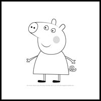 how to draw chloe pig from pegga pig