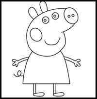 how to draw peppa pig from pegga pig