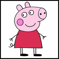 how to draw peppa pig from pegga pig step by step