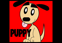 How to Draw Simple Cartoon Puppy with Step by Step Drawing Lesson