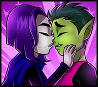 How to Draw Raven and Beast Boy