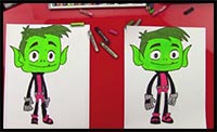 How to Draw Beast Boy from Teen Titans Go