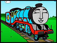 how to draw gordon from thomas and friends step by step