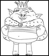 how to draw prince gristle from trolls