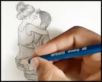 How to Draw Kissing Lips Tutorial Easy