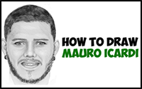 How to Draw Mauro Icardi – Drawing a Realistic Man’s Face with Beard from Front View Step by Step Drawing for Beginners