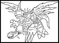 How to Draw MetalGreymon Vaccine from Digimon