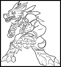 How to Draw WereGarurumon from Digimon