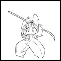 How to Draw Angry Hakudoshi from Inuyasha