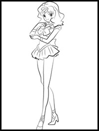How to Draw Sailor Neptune from Sailor Moon