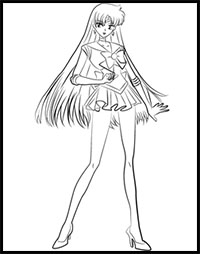 How to Draw Sailor Mars from Sailor Moon