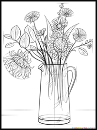 How to Draw a Bouquet of Flowers