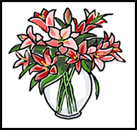 How to Draw a Vase of Flowers