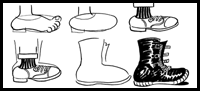 How to Draw Cartoon Feet and Shoes