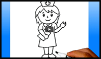 How to Draw a Nurse Step by Step