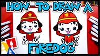 How to Draw a Cute Firedog Cartoon