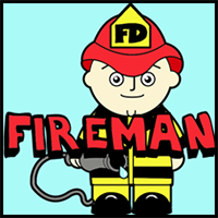 How to Draw a Cartoon Fireman in Easy Steps Drawing Tutorial