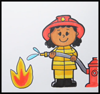 How to Draw a FIREFIGHTER