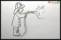 How to Draw Firefighter Step by Step