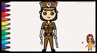 How to Draw Girl Police