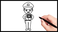 How to Draw Policeman Step by Step
