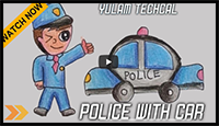 How to Draw Police Man and Police Car