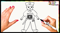 How to Draw a Policeman Step by Step