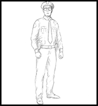 How to Draw a Policeman in Pencil and Paint