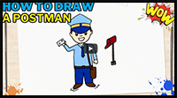 How to Draw a Postman Easy