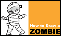 How to Draw a Cartoon Zombie Easy Step-by-Step Drawing Tutorial for Kids
